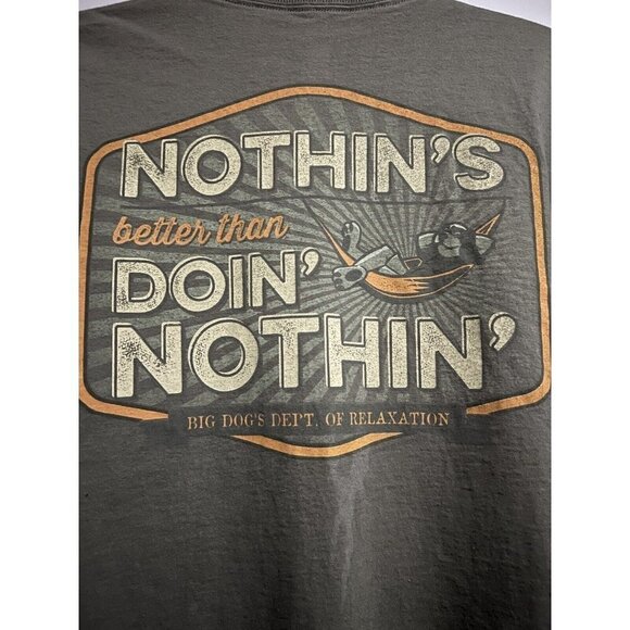 Big Dogs Army Green Double Graphic T-Shirt 2XL Novelty Funny Preshrunk Cotton - Picture 5 of 6